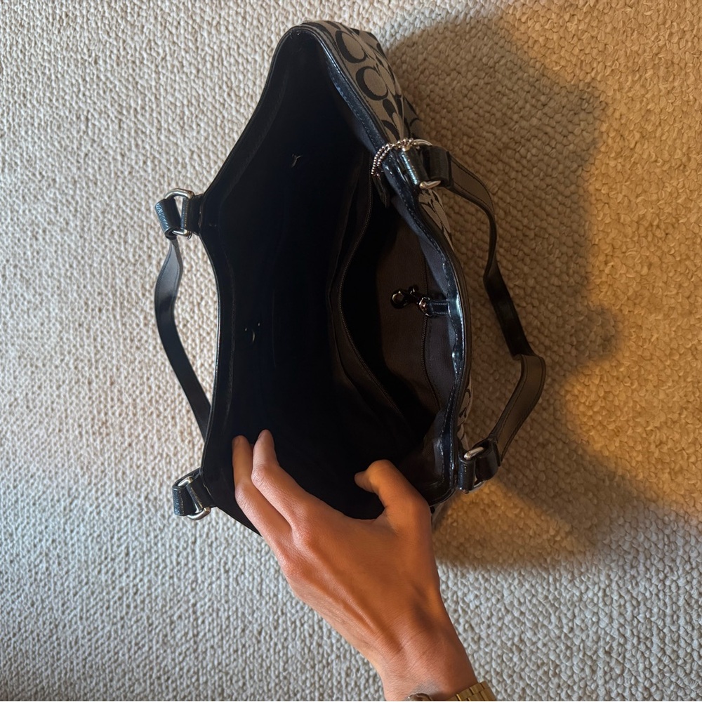 Coach Black and Gray Monogram Tote Bag - Picture 2 of 2